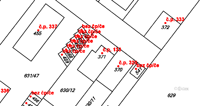 Držovice 133 na parcele st. 371 v KÚ Držovice na Moravě, Katastrální mapa
