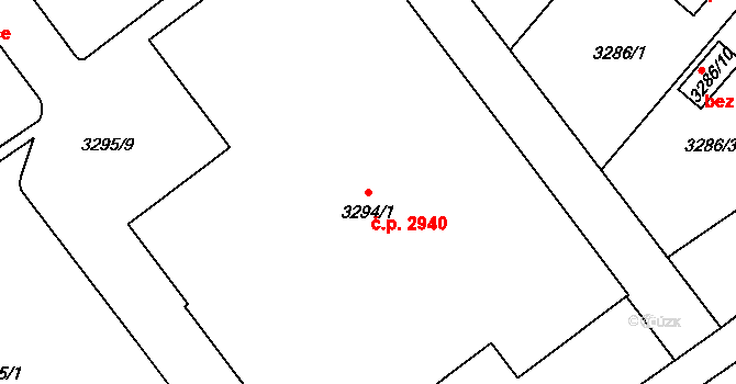 Louny 2940 na parcele st. 3294/1 v KÚ Louny, Katastrální mapa