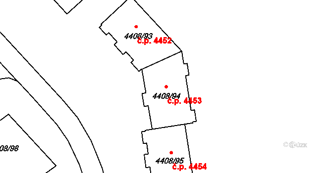 Poruba 4453, Ostrava na parcele st. 4408/94 v KÚ Poruba-sever, Katastrální mapa