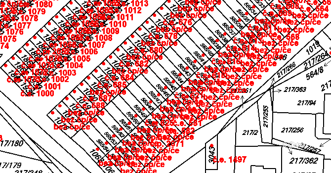 Sezimovo Ústí 622 na parcele st. 565/46 v KÚ Sezimovo Ústí, Katastrální mapa