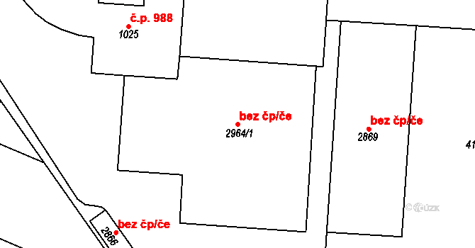 Kyjov 42033683 na parcele st. 2964/1 v KÚ Kyjov, Katastrální mapa
