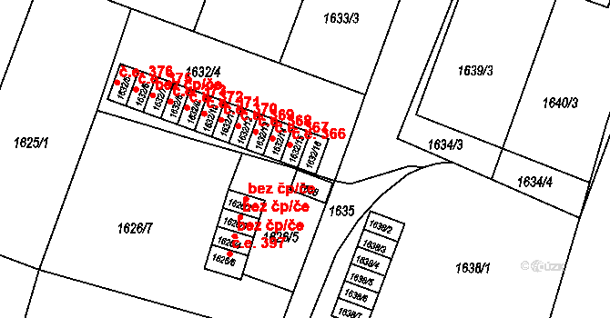 Bučovice 45841683 na parcele st. 1632/16 v KÚ Bučovice, Katastrální mapa