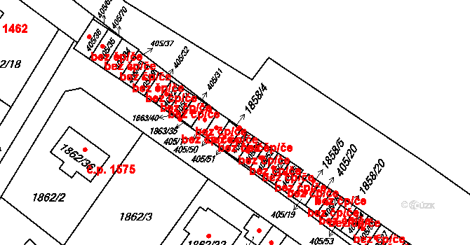 Praha 46836683 na parcele st. 1858/4 v KÚ Radotín, Katastrální mapa