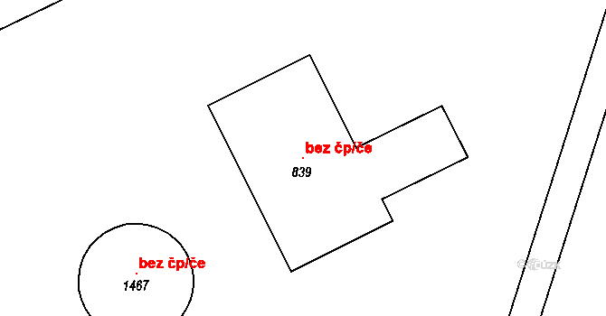 Hrušovany nad Jevišovkou 47536683 na parcele st. 839 v KÚ Hrušovany nad Jevišovkou, Katastrální mapa