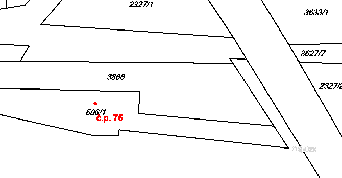 Ptení 47791683 na parcele st. 506/2 v KÚ Ptení, Katastrální mapa