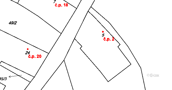 Liderovice 2, Chotoviny na parcele st. 5 v KÚ Liderovice, Katastrální mapa