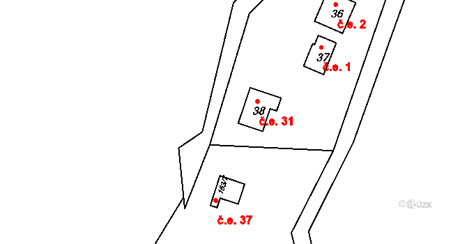 Sovoluská Lhota 31, Lipoltice na parcele st. 38 v KÚ Sovoluská Lhota, Katastrální mapa