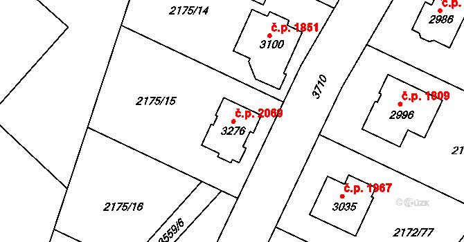 Lysá nad Labem 2069 na parcele st. 3276 v KÚ Lysá nad Labem, Katastrální mapa