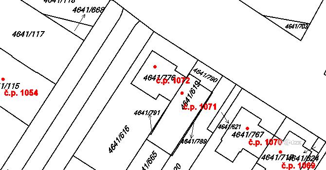 Velké Pavlovice 1072 na parcele st. 4641/776 v KÚ Velké Pavlovice, Katastrální mapa