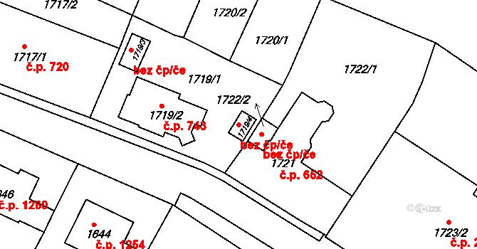 Tachov 83981683 na parcele st. 1719/4 v KÚ Tachov, Katastrální mapa