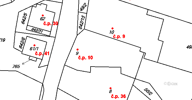 Petrkov 10, Lípa na parcele st. 9 v KÚ Petrkov, Katastrální mapa