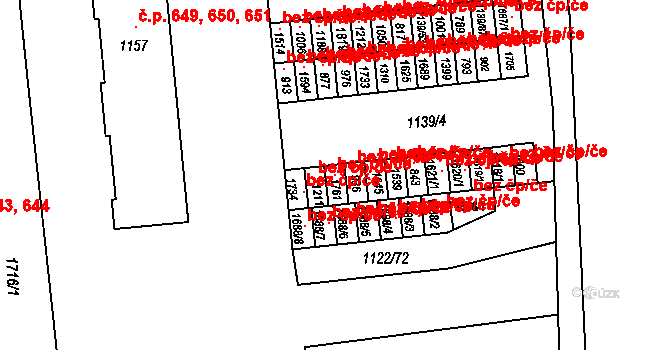 Svitavy 102606684 na parcele st. 1761 v KÚ Čtyřicet Lánů, Katastrální mapa
