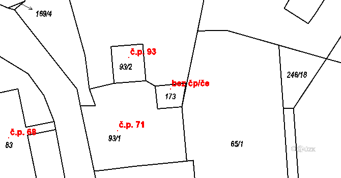 Čejetice 106570684 na parcele st. 173 v KÚ Mladějovice, Katastrální mapa