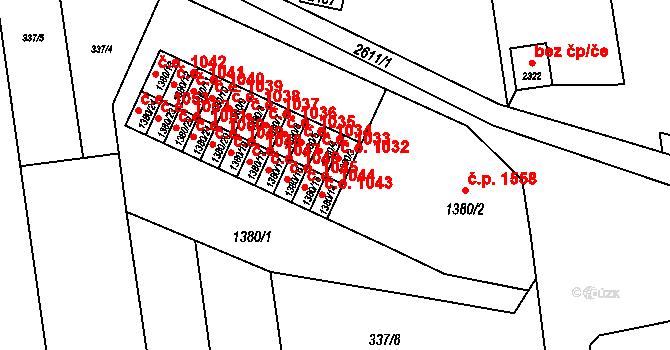 Lipník nad Bečvou I-Město 1032, Lipník nad Bečvou na parcele st. 1380/3 v KÚ Lipník nad Bečvou, Katastrální mapa