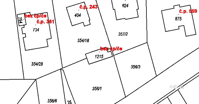 Zlín 119067684 na parcele st. 1215 v KÚ Kudlov, Katastrální mapa
