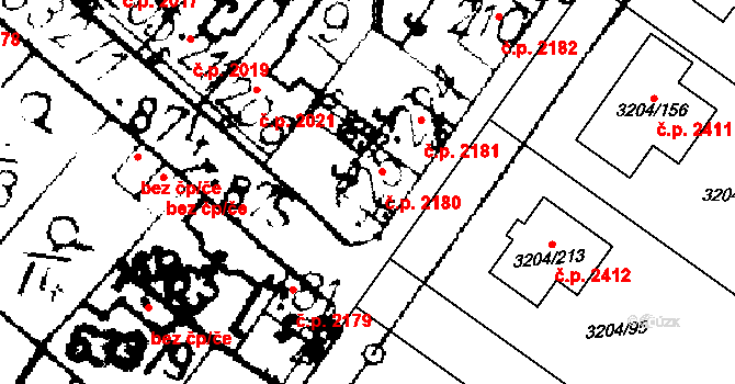 Podlusky 2180, Roudnice nad Labem na parcele st. 225 v KÚ Podlusky, Katastrální mapa