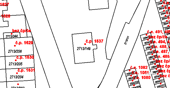 Pelhřimov 1537 na parcele st. 2713/149 v KÚ Pelhřimov, Katastrální mapa