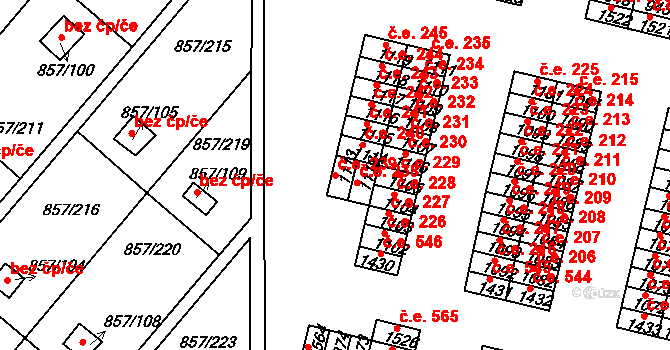 Řetenice 239, Teplice na parcele st. 1113 v KÚ Teplice-Řetenice, Katastrální mapa