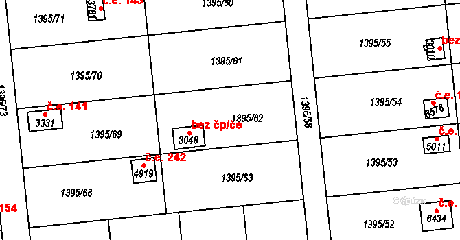 Klatovy III 135, Klatovy na parcele st. 1395/62 v KÚ Klatovy, Katastrální mapa