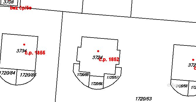 Slaný 1852 na parcele st. 3724 v KÚ Slaný, Katastrální mapa