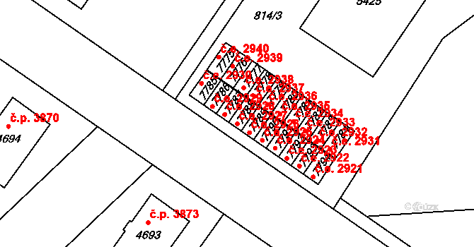 Zlín 2927 na parcele st. 7788 v KÚ Zlín, Katastrální mapa