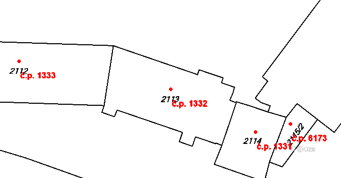 Poruba 1332, Ostrava na parcele st. 2113 v KÚ Poruba-sever, Katastrální mapa
