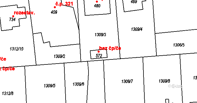 Kašperské Hory 39178684 na parcele st. 572 v KÚ Kašperské Hory, Katastrální mapa