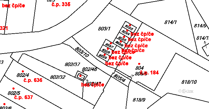 Protivín 39977684 na parcele st. 803/9 v KÚ Protivín, Katastrální mapa