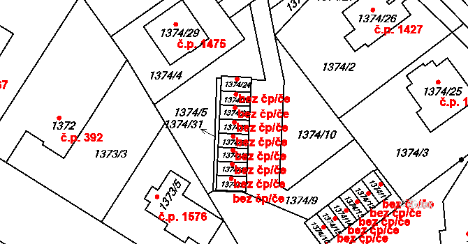 Rychnov nad Kněžnou 41978684 na parcele st. 1374/21 v KÚ Rychnov nad Kněžnou, Katastrální mapa