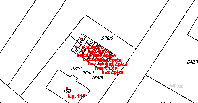 Prostějov 42082684 na parcele st. 166/4 v KÚ Žešov, Katastrální mapa