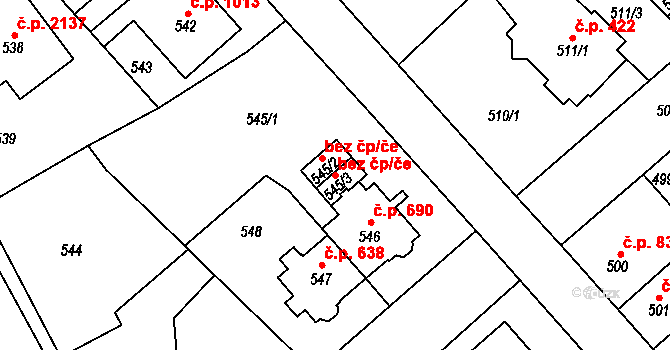 Sokolov 44362684 na parcele st. 545/3 v KÚ Sokolov, Katastrální mapa