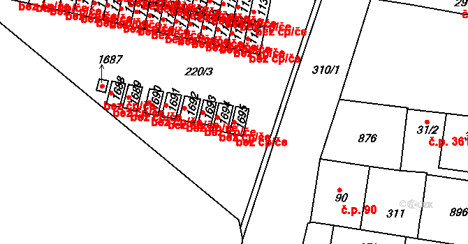 Neratovice 45438684 na parcele st. 1695 v KÚ Neratovice, Katastrální mapa