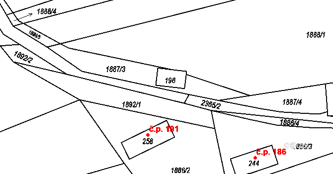 Všemina 47863684 na parcele st. 196 v KÚ Všemina, Katastrální mapa