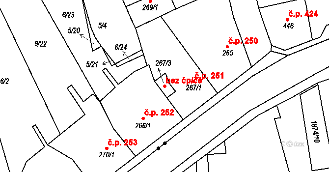 Krupka 47886684 na parcele st. 267/3 v KÚ Bohosudov, Katastrální mapa
