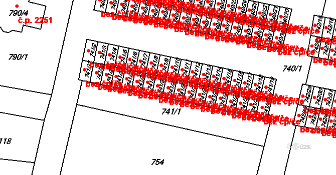 Sokolov 49506684 na parcele st. 741/29 v KÚ Sokolov, Katastrální mapa