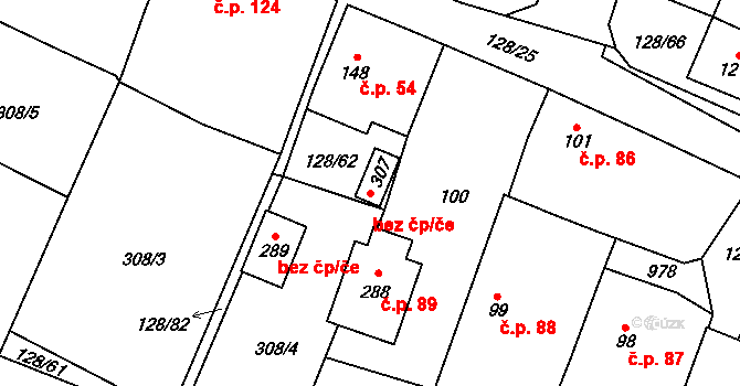 Tuněchody 49529684 na parcele st. 307 v KÚ Tuněchody, Katastrální mapa