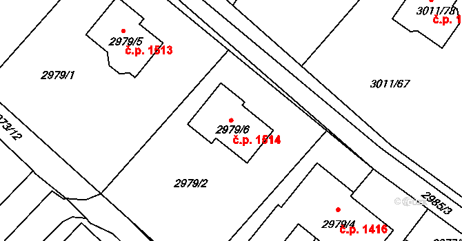 Kopřivnice 1514 na parcele st. 2979/6 v KÚ Kopřivnice, Katastrální mapa