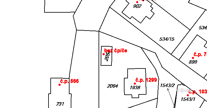 Polná 79459684 na parcele st. 2054 v KÚ Polná, Katastrální mapa