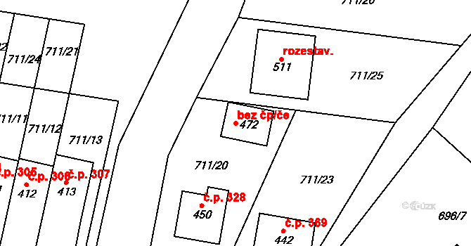 Lipovec 88375684 na parcele st. 472 v KÚ Lipovec u Blanska, Katastrální mapa