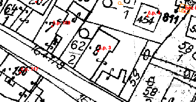 Krucemburk 3 na parcele st. 8 v KÚ Krucemburk, Katastrální mapa