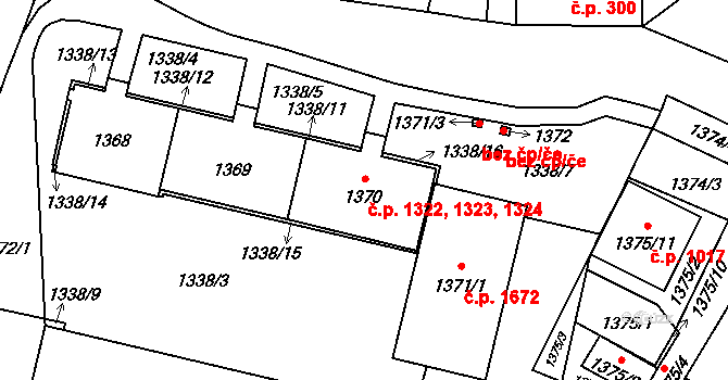 Chotěboř 1322,1323,1324 na parcele st. 1370 v KÚ Chotěboř, Katastrální mapa
