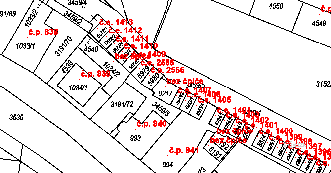 Zlín 96556684 na parcele st. 9217 v KÚ Zlín, Katastrální mapa