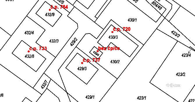 Ostrava 101492685 na parcele st. 430/4 v KÚ Nová Bělá, Katastrální mapa