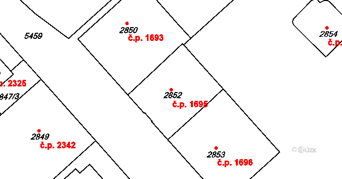 Znojmo 1695 na parcele st. 2852 v KÚ Znojmo-město, Katastrální mapa