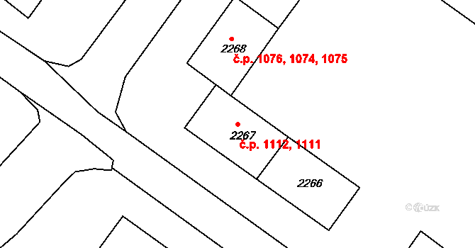 Jirkov 1111,1112 na parcele st. 2267 v KÚ Jirkov, Katastrální mapa