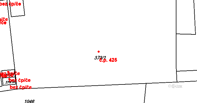 Liberec VII-Horní Růžodol 425, Liberec na parcele st. 373/1 v KÚ Horní Růžodol, Katastrální mapa