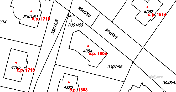 Čelákovice 1804 na parcele st. 4354 v KÚ Čelákovice, Katastrální mapa