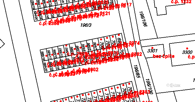 Sezimovo Ústí 2024 na parcele st. 585/2 v KÚ Sezimovo Ústí, Katastrální mapa