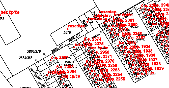 Hodonín 2374 na parcele st. 7348 v KÚ Hodonín, Katastrální mapa