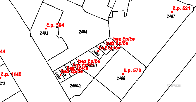 Opava 38093685 na parcele st. 2489/9 v KÚ Opava-Předměstí, Katastrální mapa